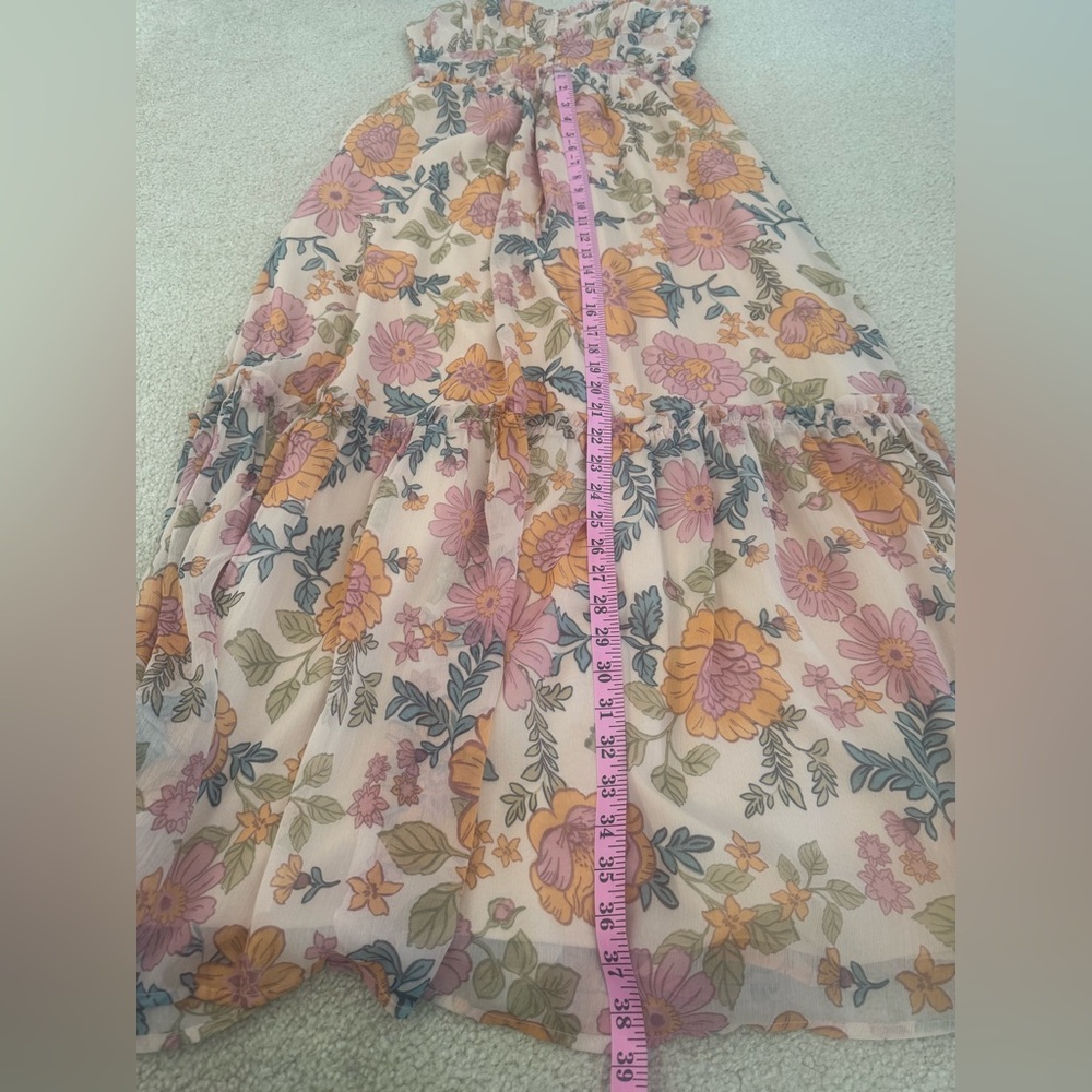 Patrons of Peace Pink and Orange  Floral Maxi Dress - Picture 7 of 8